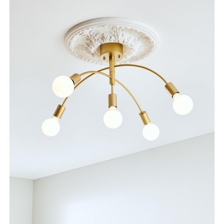 Cygnus gold semi flush ceiling light with 5 lights Markslojd