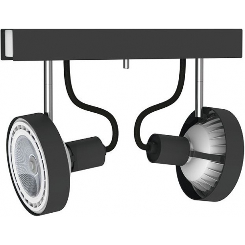 Stylowy Reflektor sufitowy podwójny Cross II LED Grafitowy do salonu, kuchni i przedpokoju.