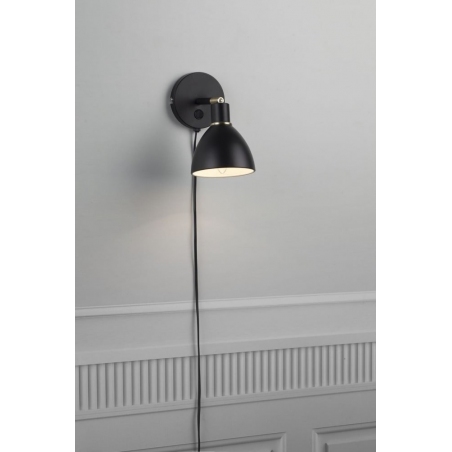 Ray black wall lamp with switch Nordlux