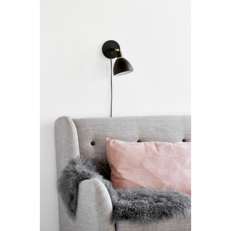 Ray black wall lamp with switch Nordlux