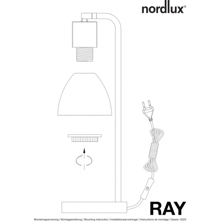 Ray black desk lamp Nordlux