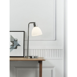 Ray White chrome&white glass desk lamp Nordlux