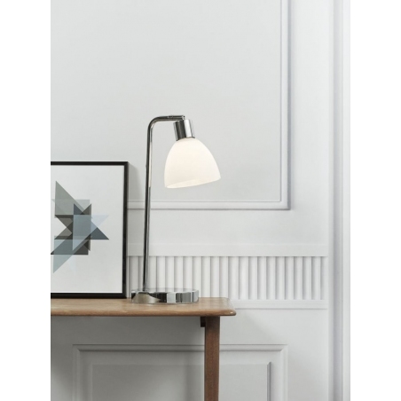 Stylowa Lampa biurkowa szklana Ray White Chrom/Biały 12 Biała Nordlux na biurko od BlowUpDesign.pl