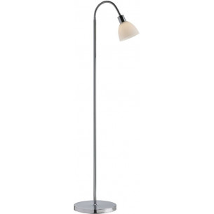 Stylowa Lampa podłogowa szklana Ray White Chrom 12 Biała Nordlux do czytania. 2