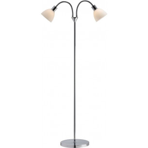 Stylowa Lampa podłogowa szklana 2 punktowa Ray Double White Chrom Biała Nordlux do czytania. 2
