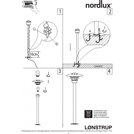 Lonstrup 116 galvanized steel garden post Nordlux