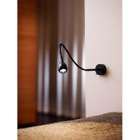 Drop Led black wall lamp with arm Nordlux