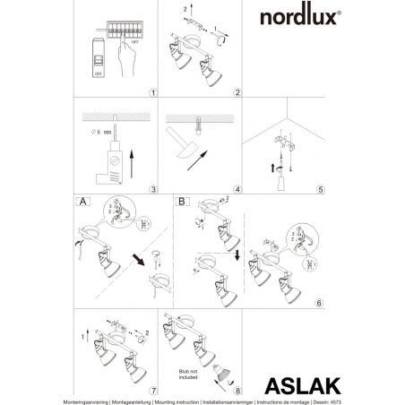Aslak Double white double ceiling spotlight Nordlux