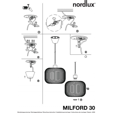 Milford 30 opal glass glass pendant lamp Nordlux