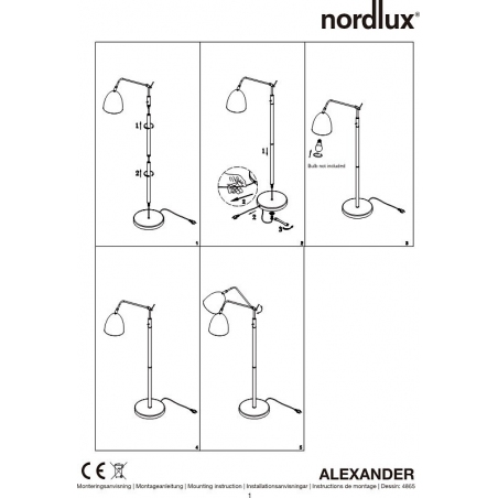 Alexander 16 white modern floor lamp Nordlux