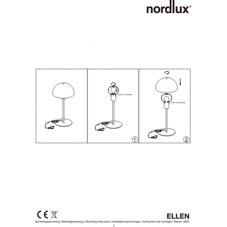 Ellen white scandinavian table lamp Nordlux