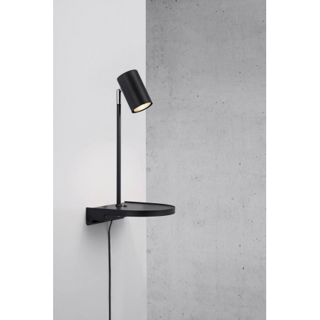 Cody black shelf wall lamp with usb Nordlux