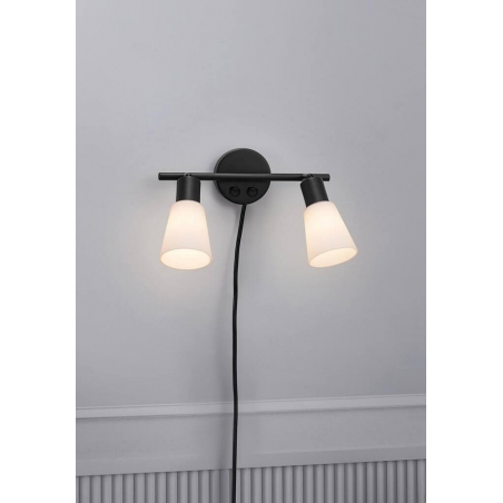 Cole black&opal glass double wall lamp Nordlux