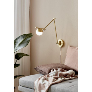 Contina white&brass glass ball wall lamp Nordlux