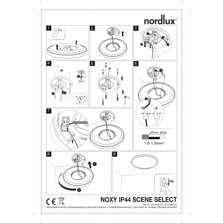 Noxy 35 LED white round bathroom lamp Nordlux