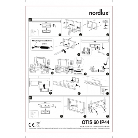 Kinkiet łazienkowy podłużny Otis LED 60 nikiel Nordlux
