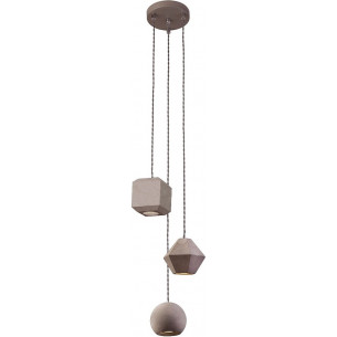 Geometric III grey concrete pendant lamp Nowodvorski