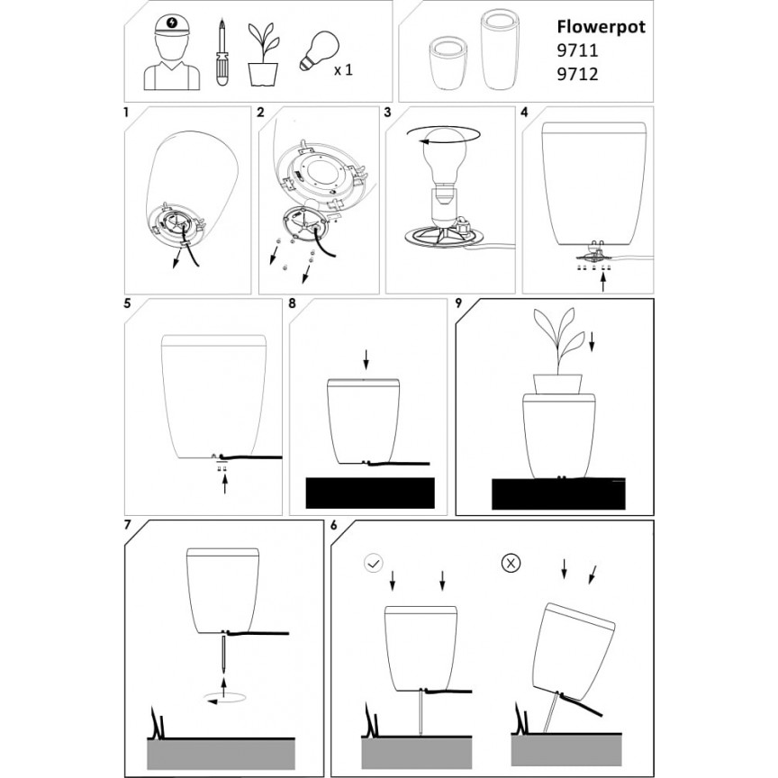 Lampa ogrodowa Flowerpot II 35 Biała Nowodvorski