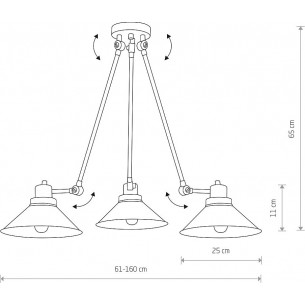 Stylowa Lampa sufitowa industrialna na wysięgniku Techno III Czarna do salonu i sypialni. 2