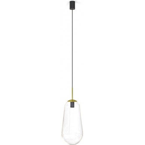 Stylowa Lampa wisząca szklana Pear 45 Przezroczysta do sypialni, kuchni i salonu.