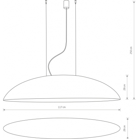Lampa wisząca owalna Canoe 117cm biały/złoty Nowodvorski