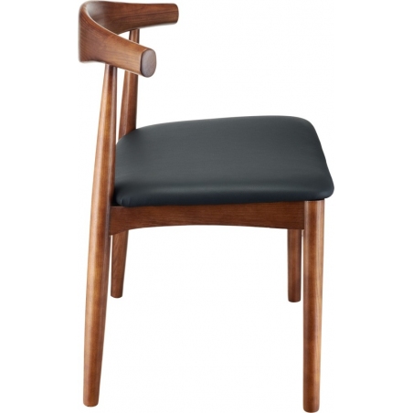 Krzesło drewniane designerskie Classy orzech/czarny Moos Home