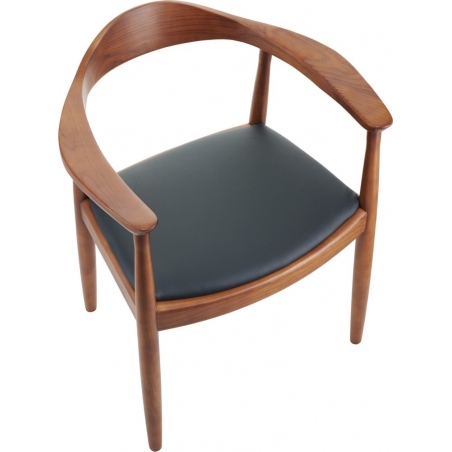 Krzesło drewniane designerskie King orzech/czarny Moos Home