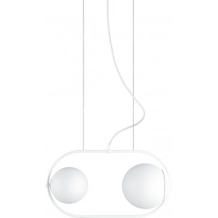 Designer Koban 50 white glass balls pendant lamp Ummo