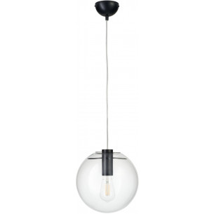 Tonda 25cm clear&amp;black designer glass globe pendant lamp Step Into Design