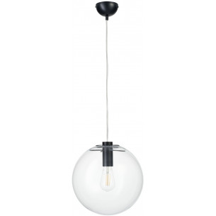 Tonda 30cm clear&amp;black designer glass globe pendant lamp Step Into Design