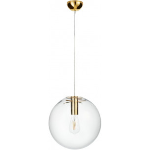 Tonda 30cm clear&amp;gold designer glass globe pendant lamp Step Into Design