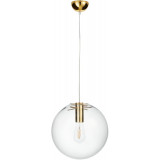Tonda 30cm clear&amp;gold designer glass globe pendant lamp Step Into Design