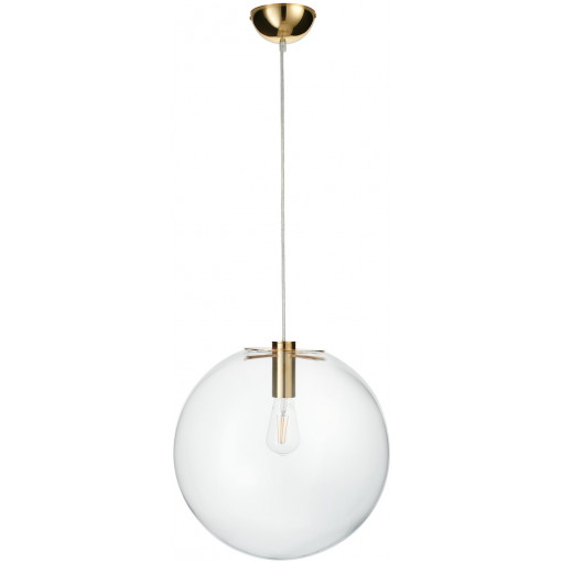 Tonda 40cm clear&amp;gold designer glass globe pendant lamp Step Into Design