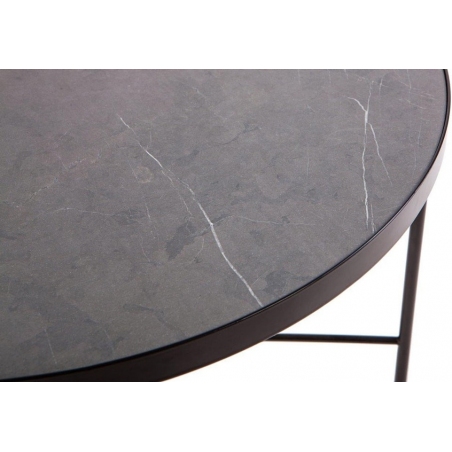 Tre 60 marble&black round coffee table Nordifra