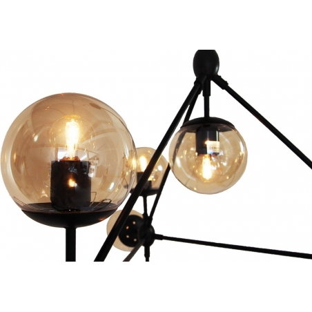 Stylowa Regulowana Lampa sufitowa szklana Astrifero 15 Bursztynowa Step Into Design do salonu i kuchni.
