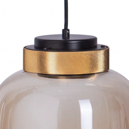 Designerska Lampa wisząca szklana Boom 25 LED Bursztynowa Step Into Design do salonu i sypialni.