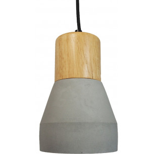 Stylowa Lampa betonowa z drewnem Concrete Szara Step Into Design nad wyspę do kuchni.