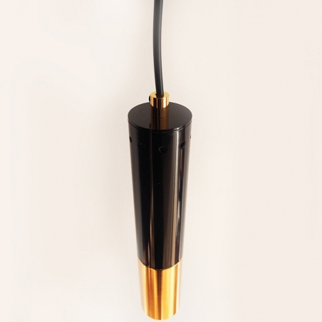 Golden Pipe I black tube pendant lamp Step Into Design