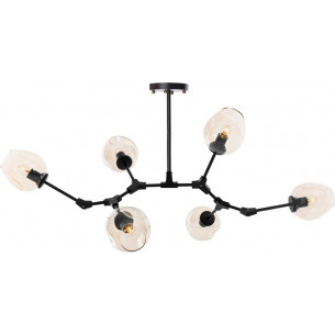 Modern Orchid VI amber adjustable glass semi flush ceiling light Step Into Design