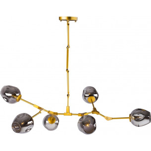 Modern Orchid VI gold adjustable glass semi flush ceiling light Step Into Design