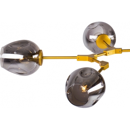 Stylowa Regulowana Lampa sufitowa szklana Modern Orchid VI Gold Złota Step Into Design do salonu i kuchni.