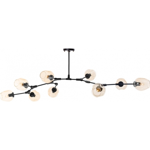 Modern Orchid IX amber adjustable glass semi flush ceiling light Step Into Design