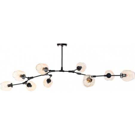 Modern Orchid IX amber adjustable glass semi flush ceiling light Step Into Design