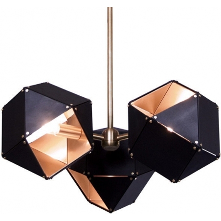 Stylowa Lampa sufitowa regulowana Geometry III Czarna Step Into Design do salonu i kuchni.