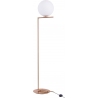 Stylowa Lampa podłogowa szklana kula Solaris Biały i Mosiądz Step Into Design do salonu i sypialni.