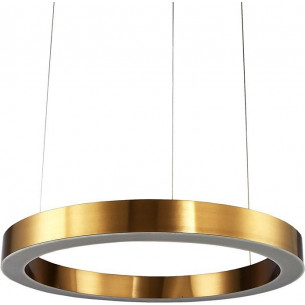 Designerska Lampa mosiężna wisząca Circle LED 60 Step Into Design nad stół.