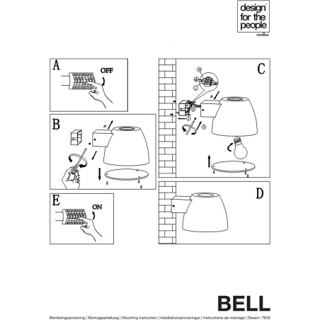 Bell 20 black outdoor wall lamp DFTP