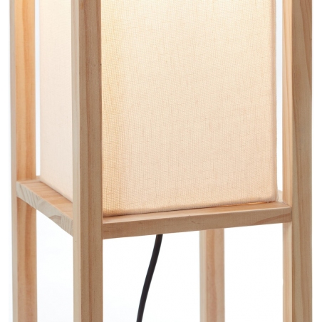 Stylowa Lampa podłogowa drewniana z abażurem Seaside naturalna/beżowa Brilliant do salonu i sypialni