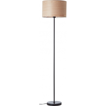 Romm 38 light wood&black floor lamp with shade Brilliant