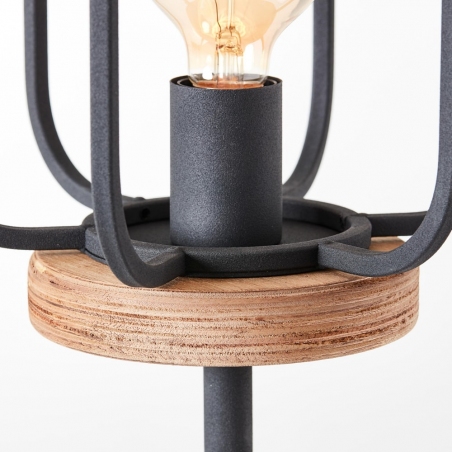 Tosh dark wood&black wire floor lamp Brilliant